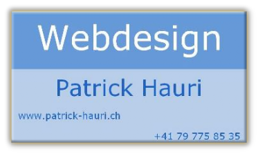 Webdesign werbung für Patrick Hauri